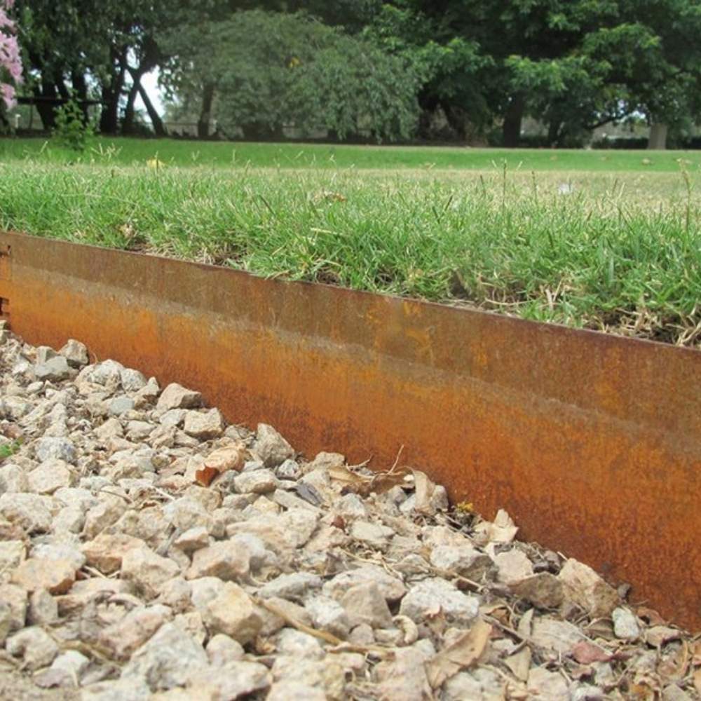 Weathered Steel Garden Edge: 100mm Face Height (per m)