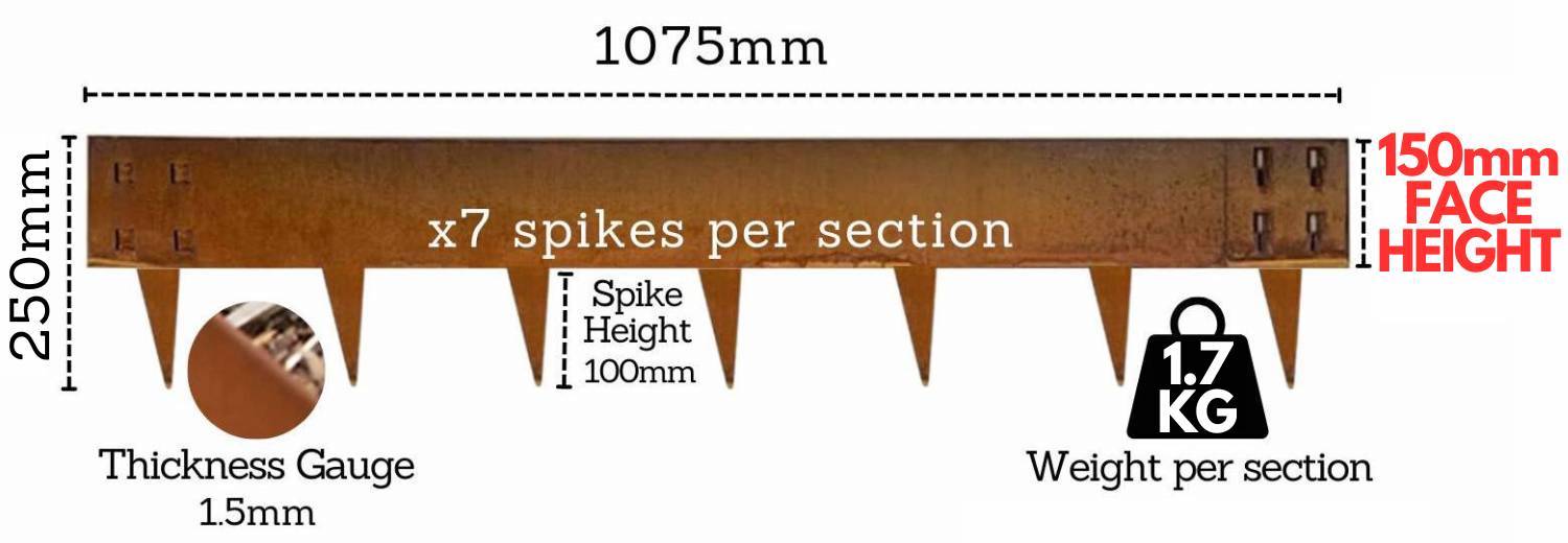 buy 150mm rusted corten steel border edging singapore