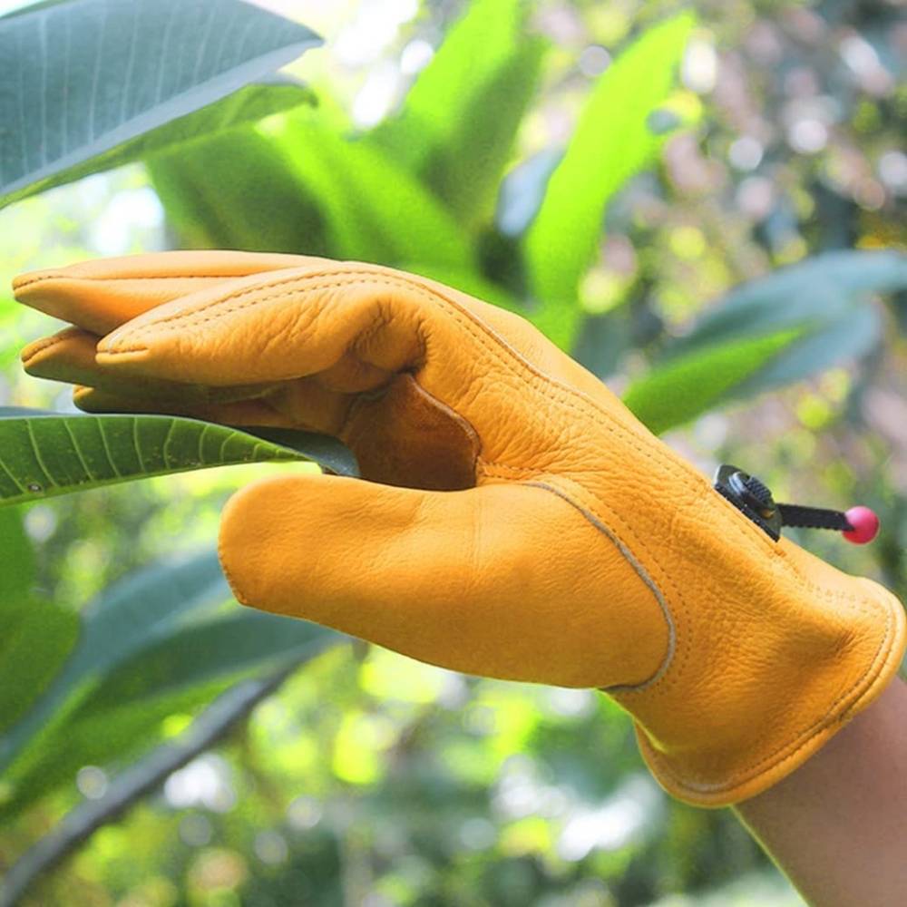 Leather Gardening Gloves: L (Large): image 2