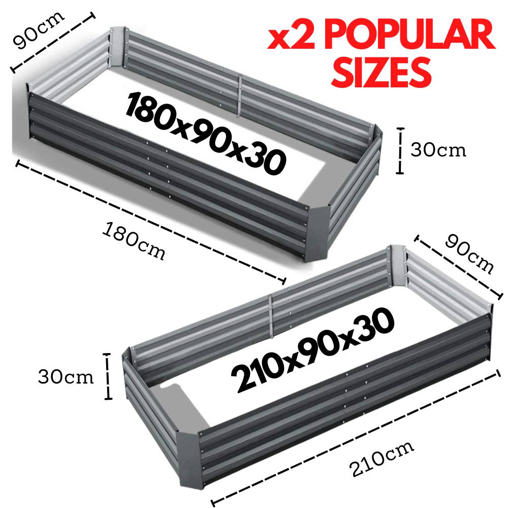 Metal Raised Garden Bed: 180cm x 90cm x 30cm: image 3