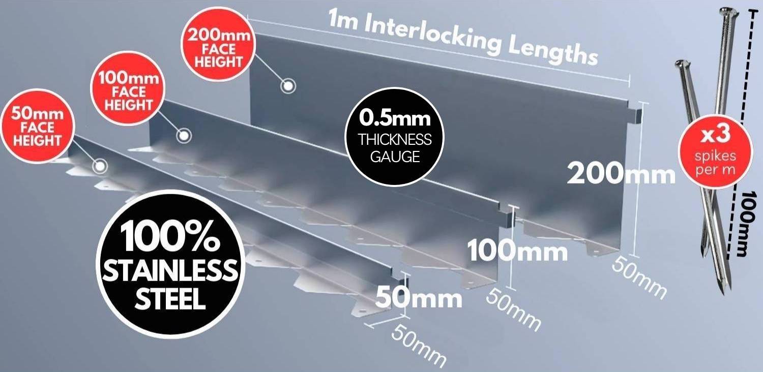 Stainless Steel Garden Edge: 200mm Face Height (per m): image 8