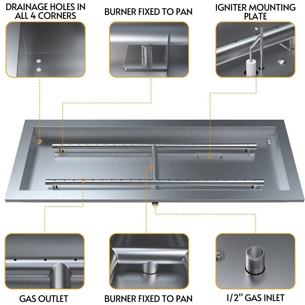 buy drop in fire pit burner kit