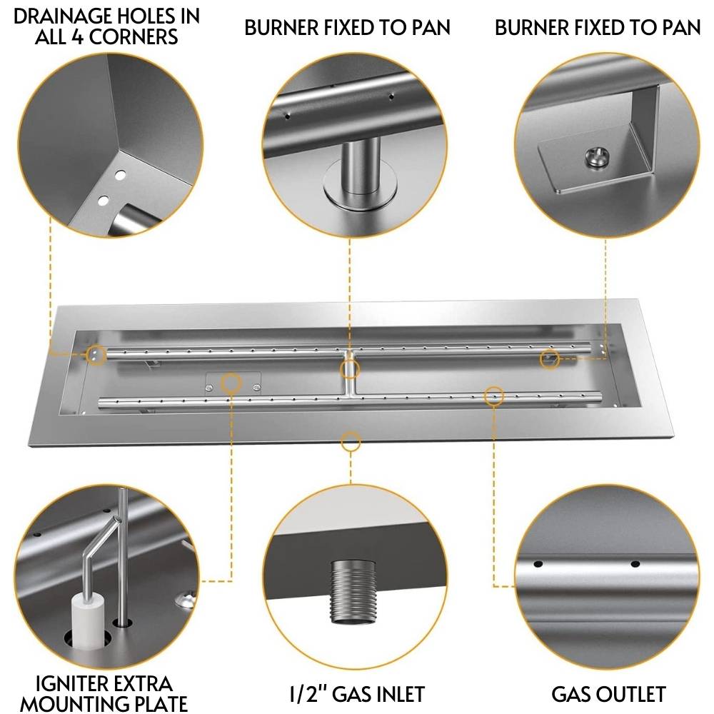 buy drop in firepit burner kit