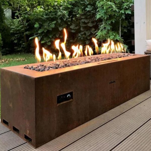 Corten Steel Portable Gas Firepit, Affordable Gas Fire Pits